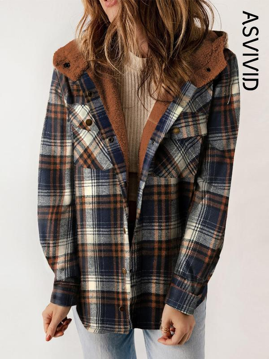 Autumn and winter casual long-sleeved pocket coat